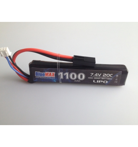 Batterie Lipo 7,4V 1100mAh 20C mini tamya (STICK) - BLUE MAX