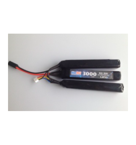 Batterie Lipo 11,1V 3000mAh 20C mini tamya (NUNCHUCK X3) - BLUE MAX