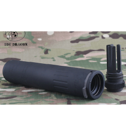 Silencieux AAC M4-2000 DELUXE avec cache flamme noir - BIG DRAGON