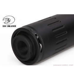 Silencieux 110mm + cache flamme noir - BIG DRAGON