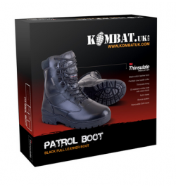 Chaussures/botte Patrol All Leather Noir - KOMBAT.UK