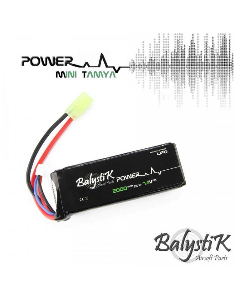 Batterie Lipo 2000mAh 7.4V 20C - BALYSTIK