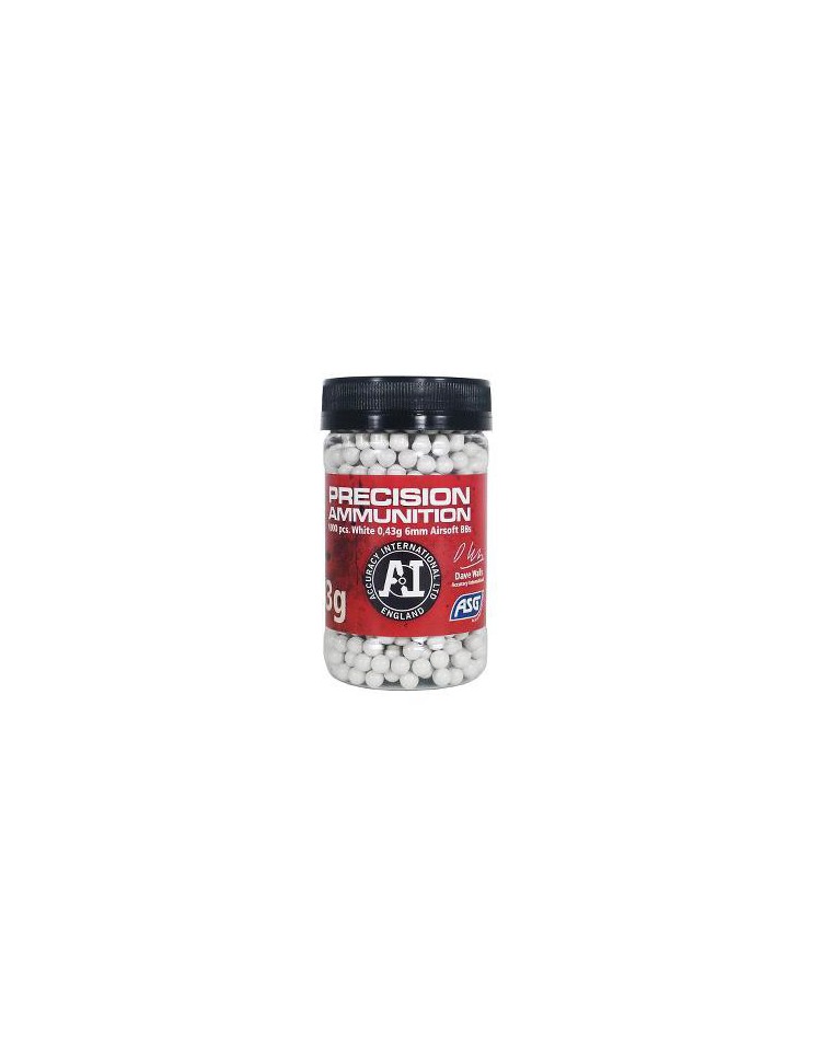 Bille blanche de précision 0,43 gr x 1000 - ASG