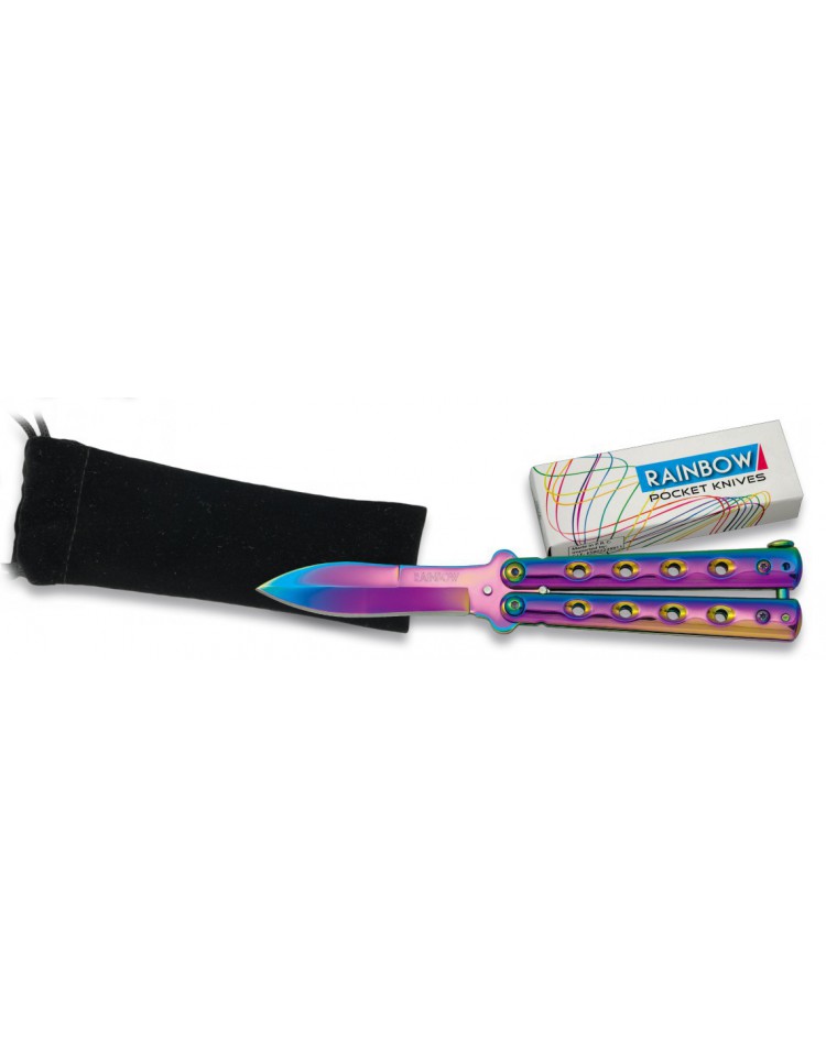 Couteau papillon rainbow 
